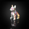 Statuette décorative Bulldog à coulures - Multicolore - H 20 cm