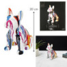 Statuette décorative Bulldog à coulures - Multicolore - H 20 cm