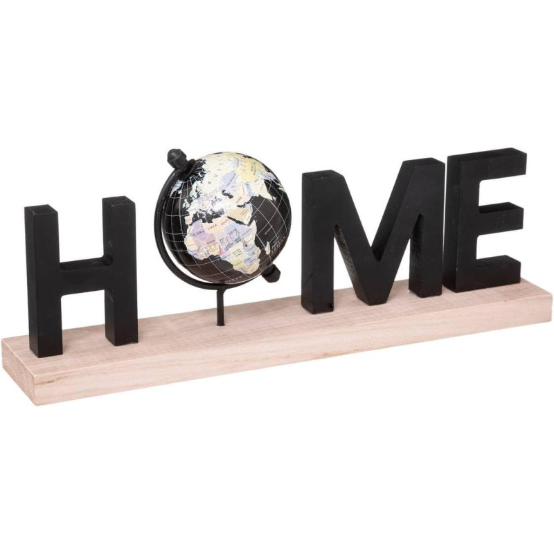 Mot à poser HOME "Marius" en bois - Noir/Beige - L 36 cm