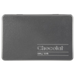 Boîte à chocolat "Black edition" en métal à relief - Noir - L 20 x P 13 x H 6,8 cm