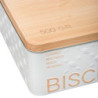 Boîte à biscuits "Scandi edition" en métal à relief - Blanc - L 19,5 x l 19,5 x H 8 cm