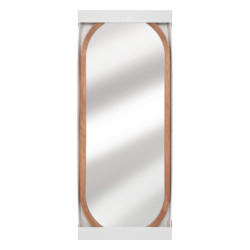 Miroir mural oval en bois d'hévéa "Gianni" - Marron - H 90 cm