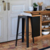 Tabouret de bar en métal "Loga" - Noir - H 80 cm