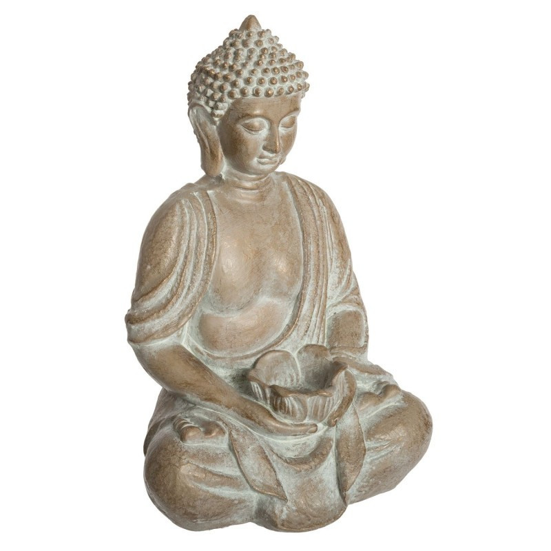 Bouddha assis effet blanchi "Satya" - Marron - H 39 cm