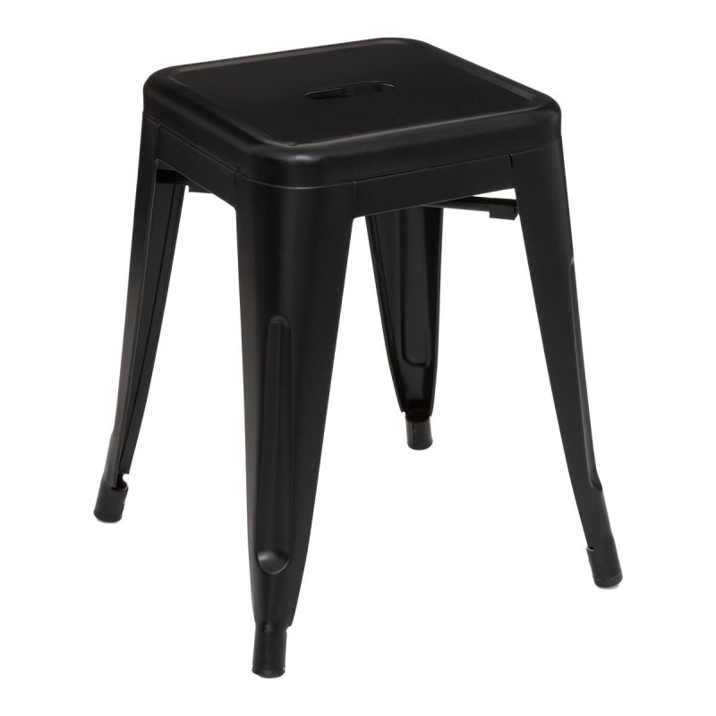 Tabouret à dîner en métal "Niko" - Noir - H 46 cm