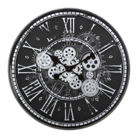 Horloge mécanique "Izia" - Noir/Blanc - D 51 cm