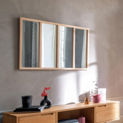 Miroir atelier en bois "Nae" - Marron clair - L 116 x H 76 cm