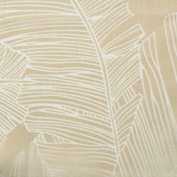 Voilage à oeillets à motif feuilles - Beige - L 140 x H 240 cm