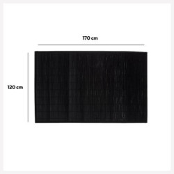 Tapis de bain lattes en bambou - Noir - l 120 x L 170 cm