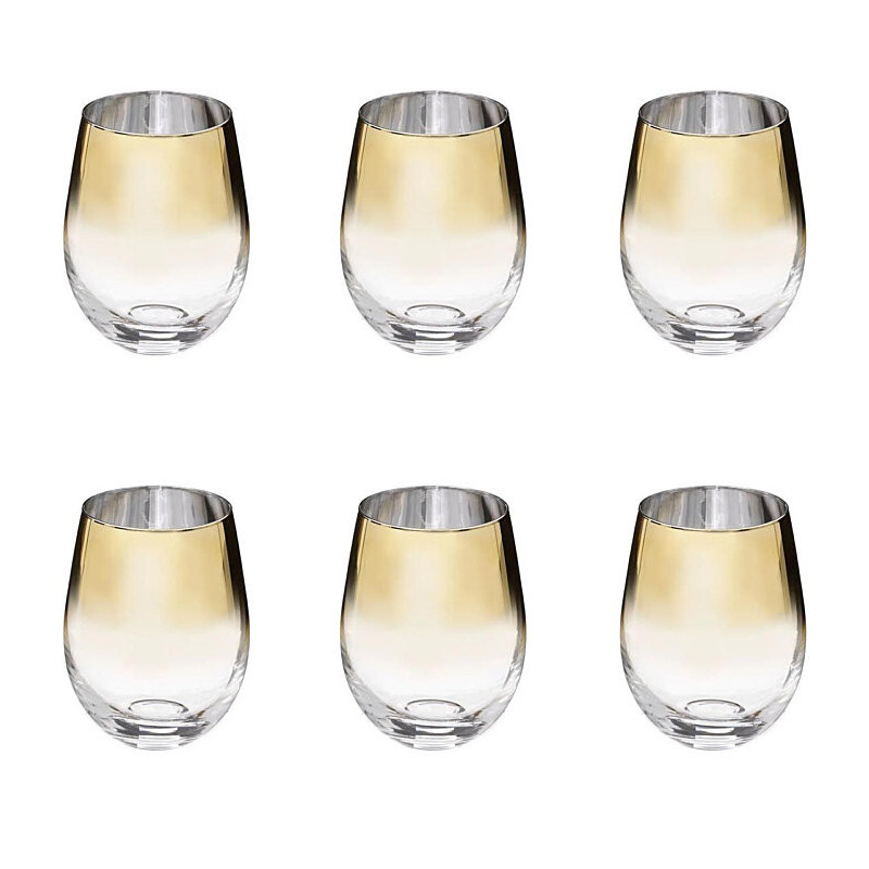 Lot de 6 verres "Arya" - Doré - 54 cl