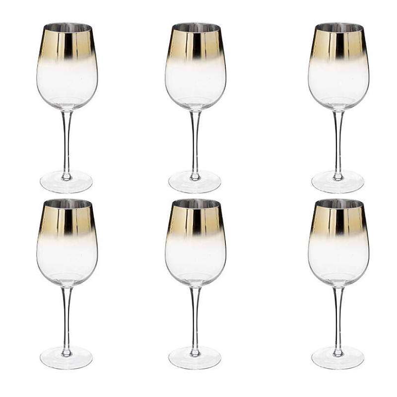 Lot de 6 verres à vin "Arya" - Doré - 38 cl