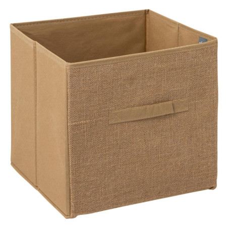 Boite rangement en toile de jute "Mix N'Modul" - Beige - 31 x 31 cm