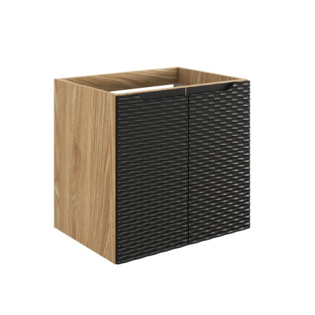 Meuble sous-vasque à portes 60 cm - H 57 x L 60 x P 46 cm - Wavy Black