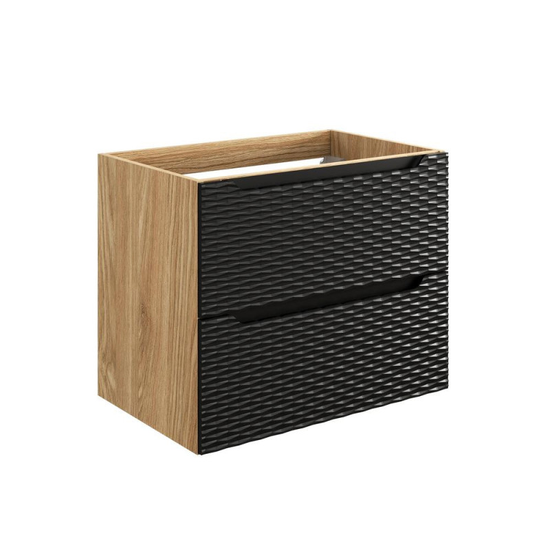 Meuble sous-vasque 70 cm - H 57 x L 70 x P 46 cm - Wavy Black