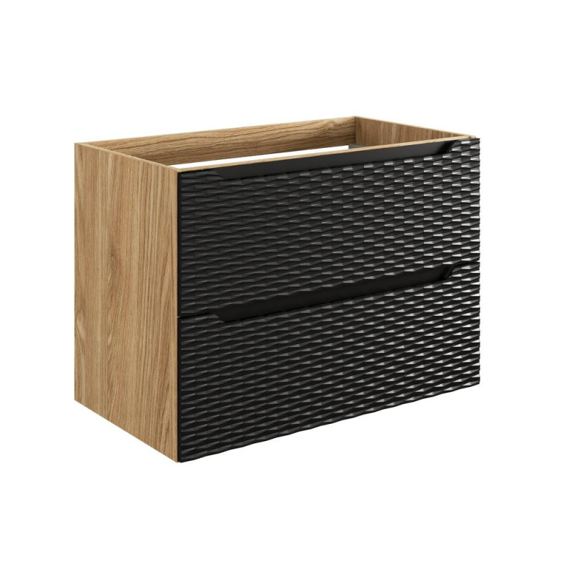 Meuble sous-vasque 80 cm - H 57 x L 80 x P 46 cm - Wavy Black