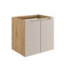 Meuble sous-vasque à portes 60 cm - H 57 x L 60 x P 46 cm - Wavy Beige