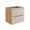 Meuble sous-vasque 60 cm - H 57 x L 60 x P 46 cm - Wavy Beige