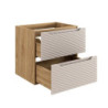 Meuble sous-vasque 60 cm - H 57 x L 60 x P 46 cm - Wavy Beige