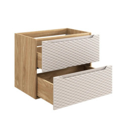 Meuble sous-vasque 70 cm - H 57 x L 70 x P 46 cm - Wavy Beige