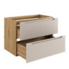 Meuble sous-vasque 80 cm - H 57 x L 80 x P 46 cm - Wavy Beige