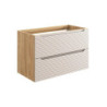 Meuble sous-vasque 90 cm - H 57 x L 90 x P 46 cm - Wavy Beige