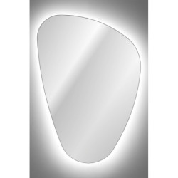 Miroir mural à Led en forme de galet - L 80 x l 57 cm - Lustro Impala