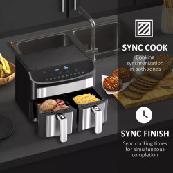 Airfryer XXL à double compartiments - 2 x 8L - 2400W