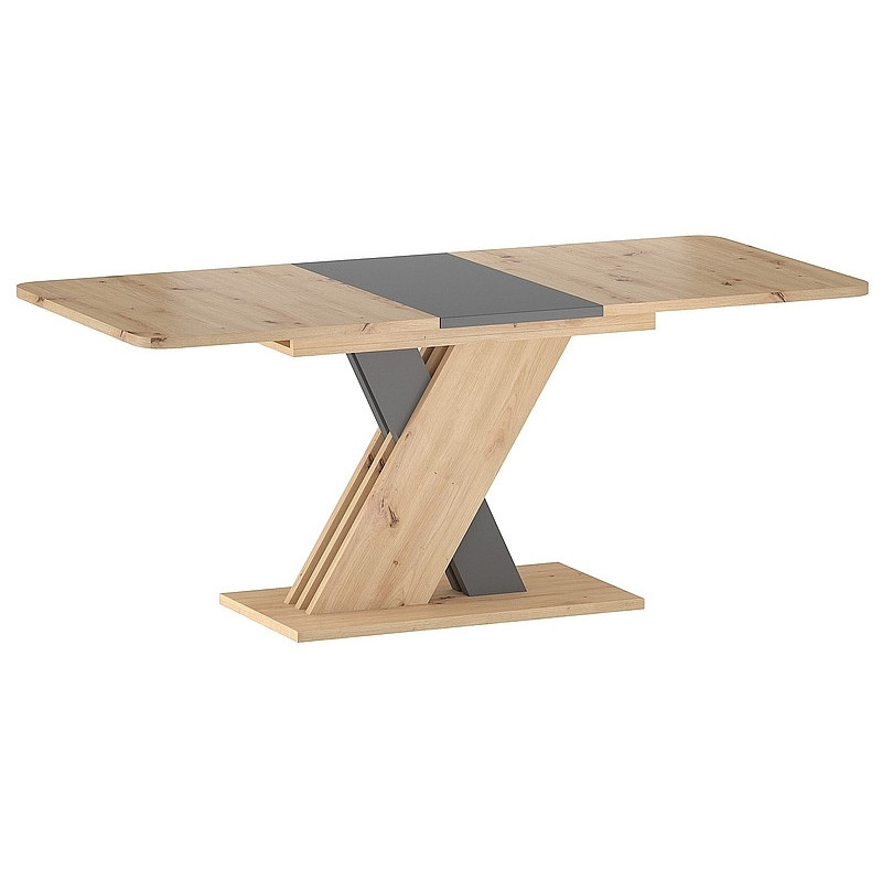 Table à manger extensible "Exel" - Marron clair/Gris - L 140 x H 76 cm