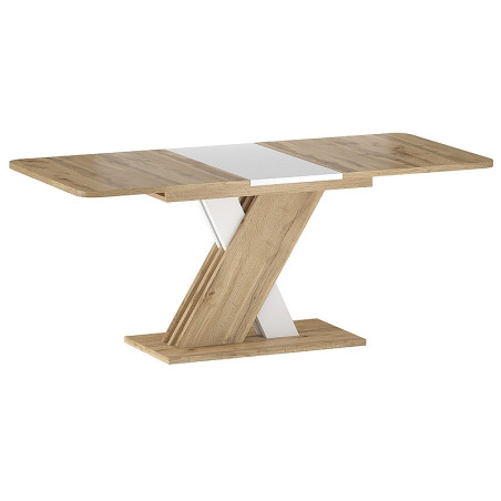 Table à manger extensible "Exel" - Marron clair/Blanc - L 140 x H 76 cm