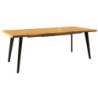 Table à manger extensible "Fresno" - Marron clair/Noir - L 150(210) x H 90 cm