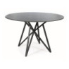 Table à manger ronde effet marbre "Murano" - Gris/Noir - D 120 x H 76 cm