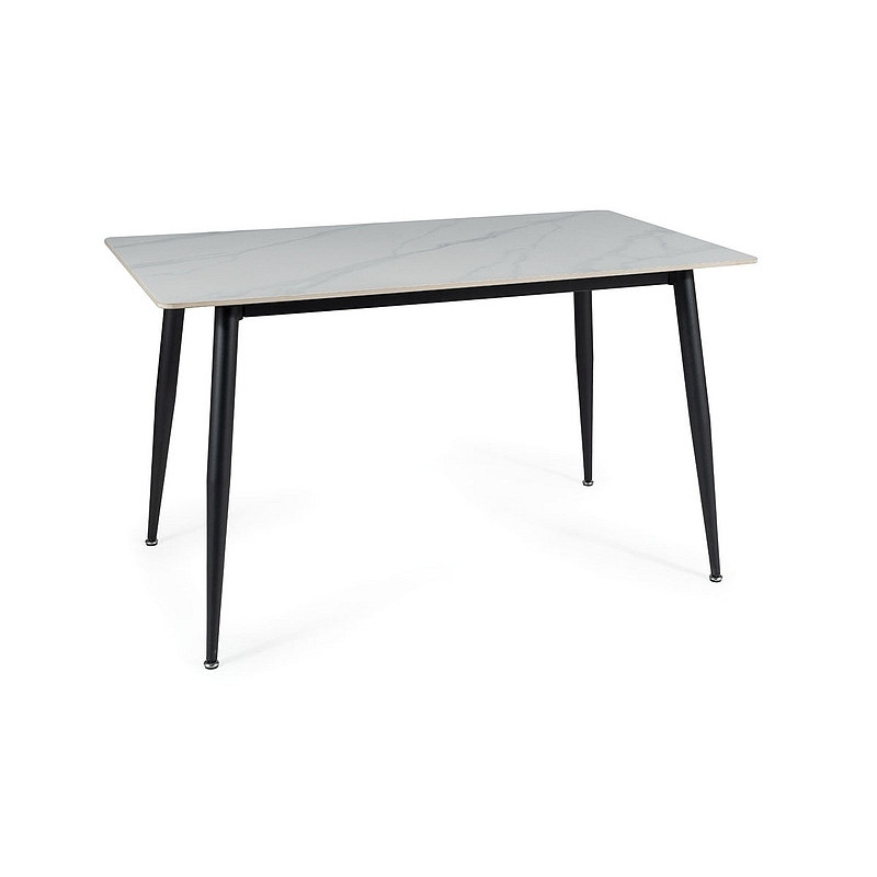 Table rectangle "Rion" - Blanc/cadre noir - L 130 x l 70 cm