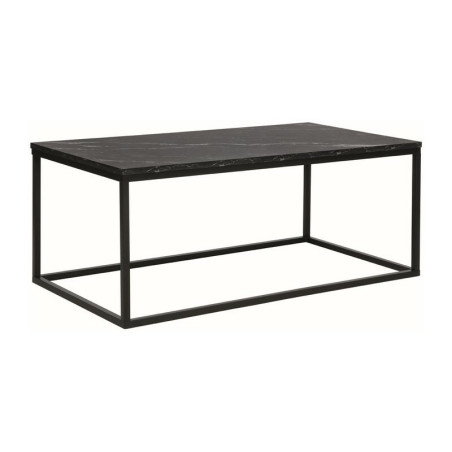 Table basse effet marbre "Rossi A" - Noir - l 60 x L 110 cm