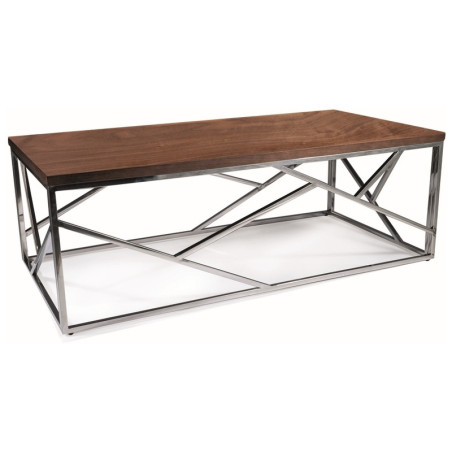 Table basse "Escada A" - Marron noyer/Argenté - L 120 x l 60 cm