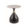 Table basse ronde "Virgo" - Blanc/Noir - D 50 cm