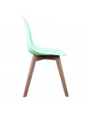 Chaise scandinave pour enfant - 30.50 cm x 36.50 cm x 56.50 cm - Polypropylène et hêtre - Vert