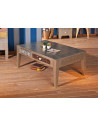 Table basse Noida 2 tiroirs - 110 x 70 x 45 cm - Métal - Gris