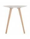 Table basse scandinave Mileo - D 49 cm - Bois - Blanc