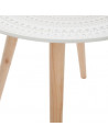 Table basse scandinave Mileo - D 49 cm - Bois - Blanc