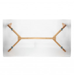 Table rectangulaire - 110 x 60 x 45 cm - Bois - Transparent