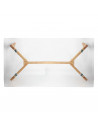 Table rectangulaire - 110 x 60 x 45 cm - Bois - Transparent