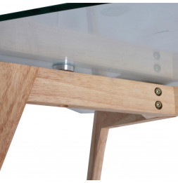 Table rectangulaire - 110 x 60 x 45 cm - Bois - Transparent