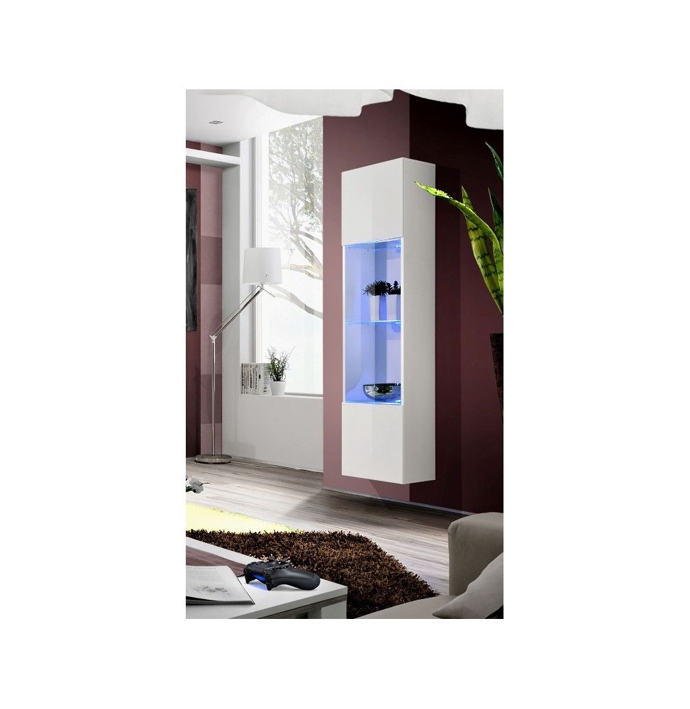 Vitrine colonne - FLY 42 - LED - L 40 cm x P 29 cm x H 170 cm - Blanc