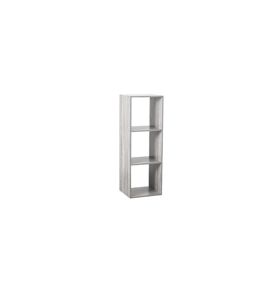 Etagère 3 cases - L 34,4 x P 32 x H 100,5 cm - Bois - Gris