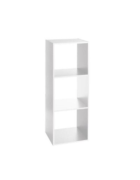 Etagère 3 cases - L 34,4 x P 32 x H 100,5 cm - Bois - Blanc