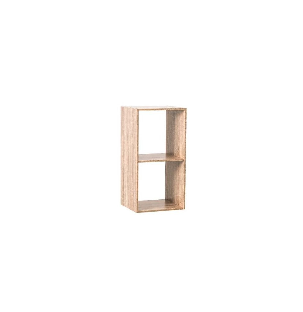 Etagère 2 cases - L 34,4 x P 32 x H  67,6 cm - Bois - Beige