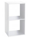 Etagère 2 cases - L 34,4 x P 32 x H  67,6 cm - Bois - Blanc