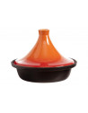 Tajine - D 25 x H 18  cm - Fonte - Noir et orange