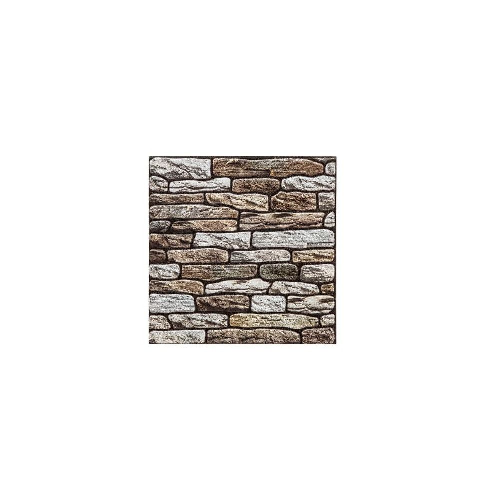 Sticker effet mur de briques - Lot de 2 - 30 x 30 cm - Taupe