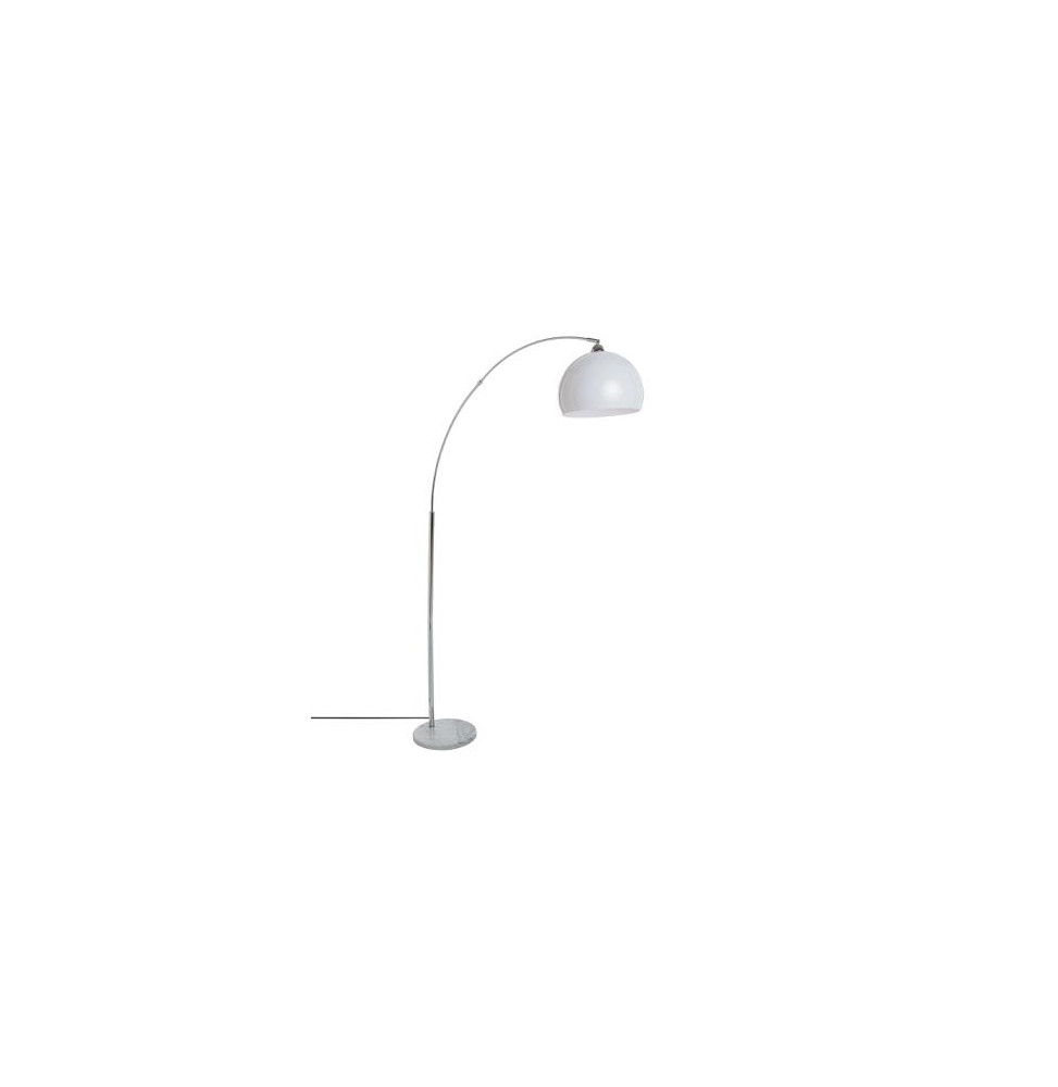 lampadaire avec abat-jour boule - L 111 x l 30 x H 182 cm - Blanc